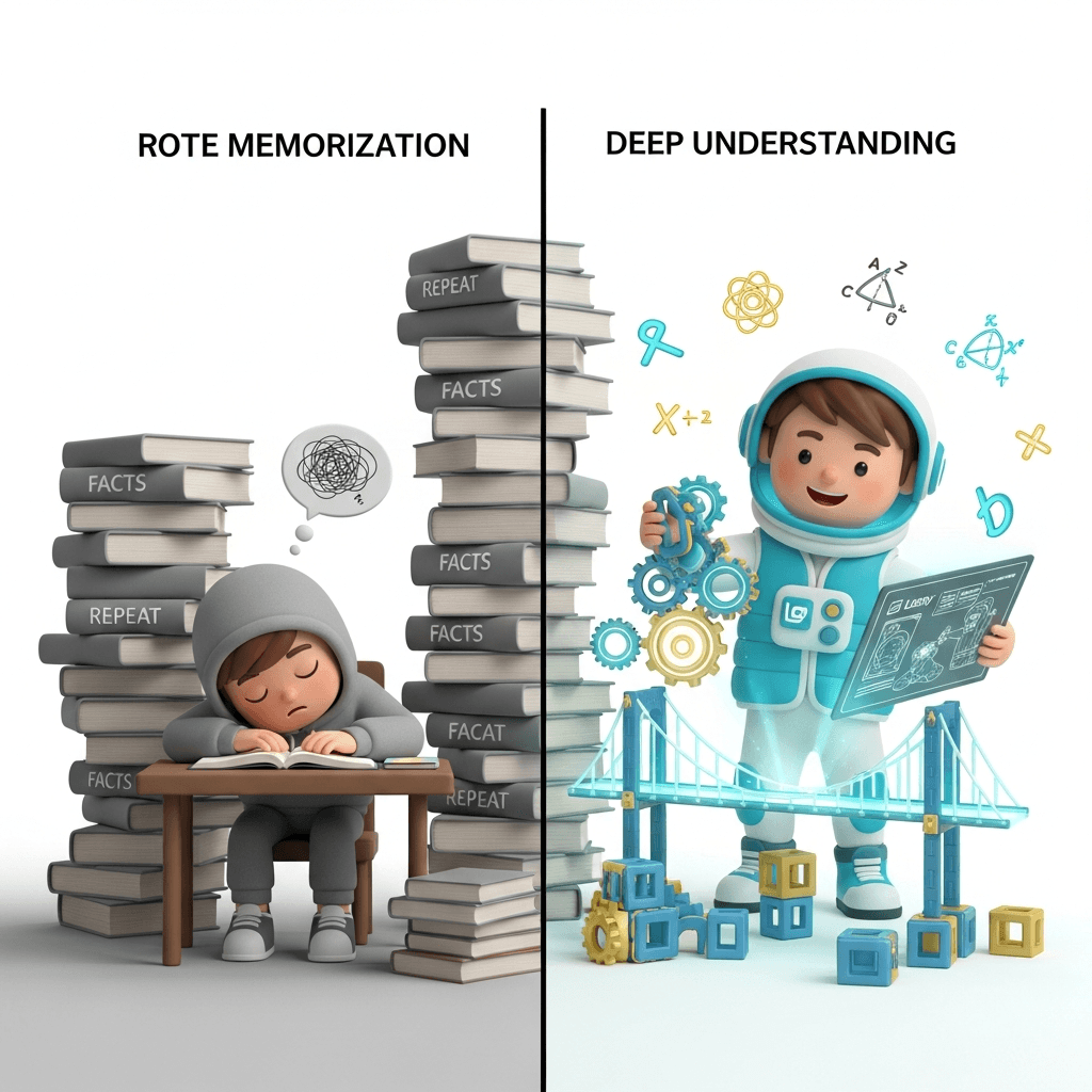 Rote memorisation compared with deep understanding